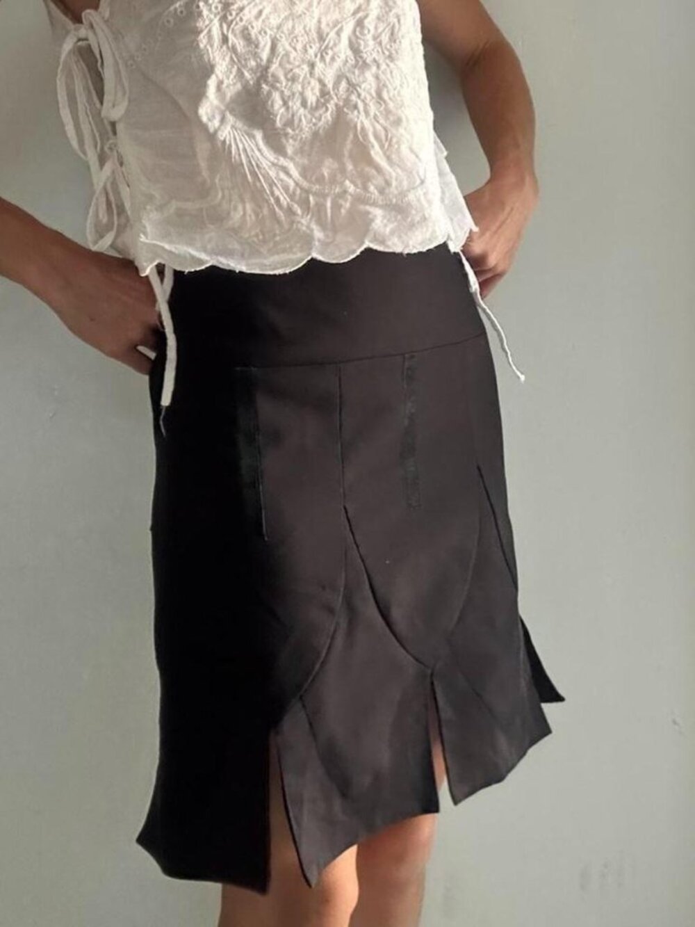 Nicole Miller Midi Black Skirt